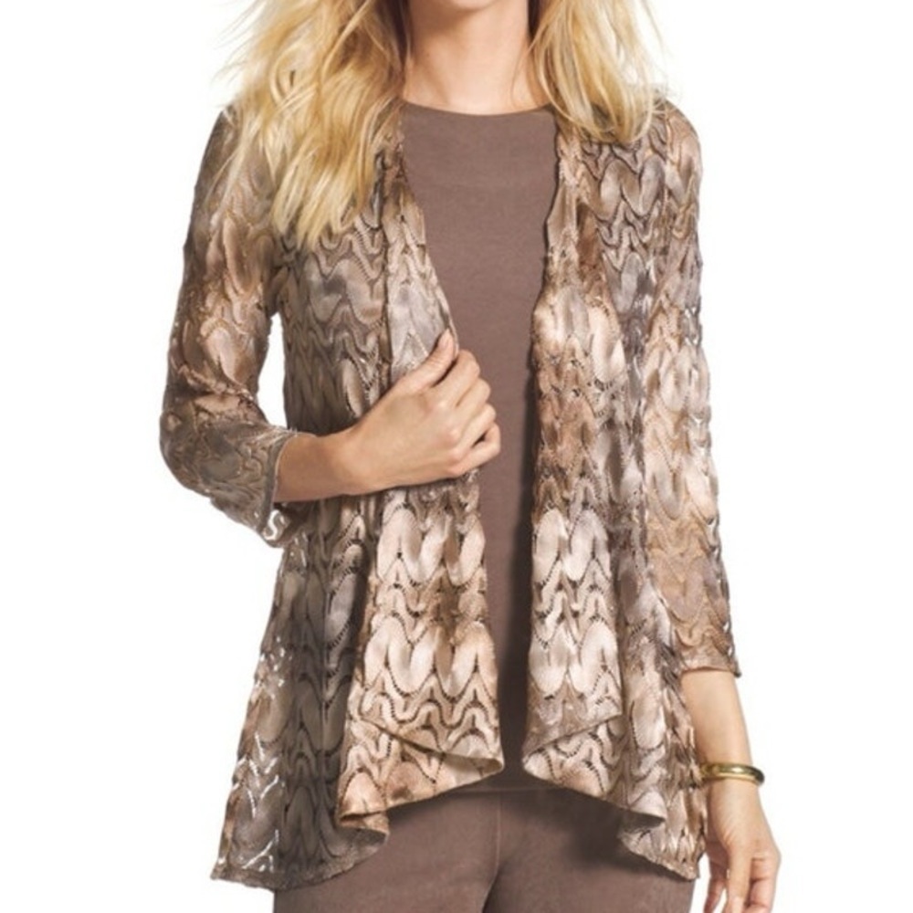 Chico’s Flame Stitch Jacket/Cardigan - sz 2 NWT